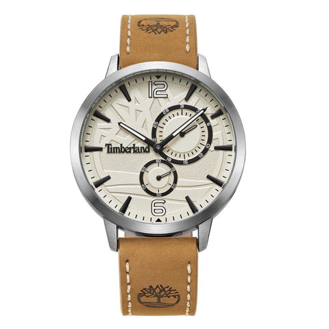 The Watch Boutique Timberland Multifunction Beige Leather Strap Watch