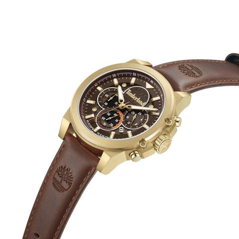 The Watch Boutique Timberland Multifunction Brown Leather Strap Watch