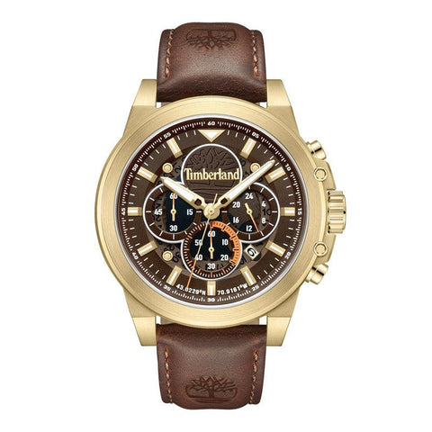 The Watch Boutique Timberland Multifunction Brown Leather Strap Watch