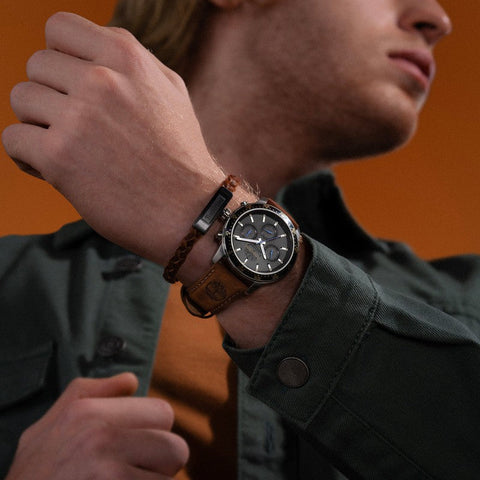 The Watch Boutique Timberland Parkman Multifunction Brown Leather Strap Watch