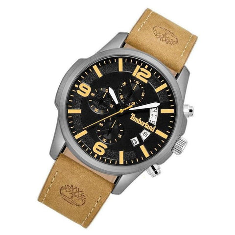 The Watch Boutique Timberland Tan Leather Black Dial Men's Watch