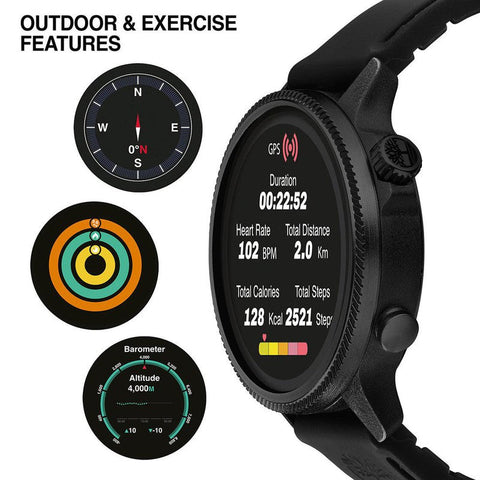 The Watch Boutique Timberland Trail Force Black Silicone Strap Smart Watch