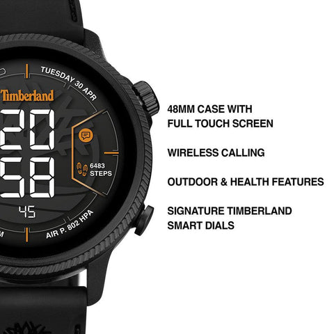 The Watch Boutique Timberland Trail Force Black Silicone Strap Smart Watch