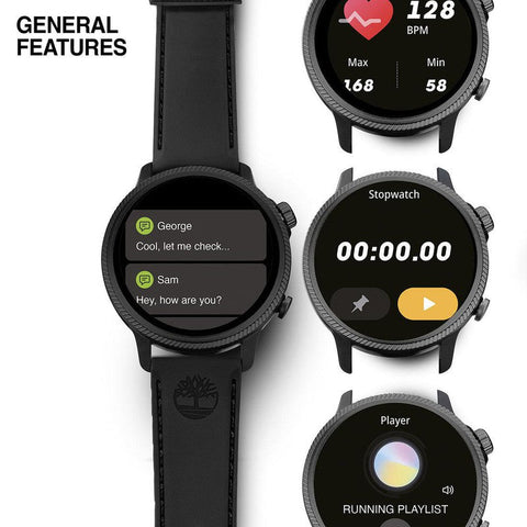 The Watch Boutique Timberland Trail Force Black Silicone Strap Smart Watch
