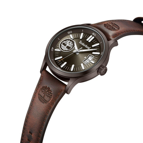 The Watch Boutique Timberland Trumbull Brown Leather Strap Watch