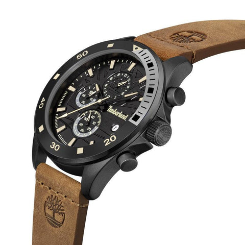 The Watch Boutique Timberland Wakeda Multifunction Brown Leather Strap Watch