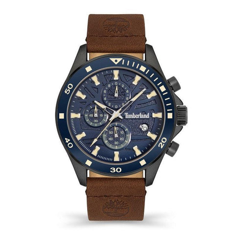 The Watch Boutique Timberland Wakeda Multifunction Brown Leather Strap Watch