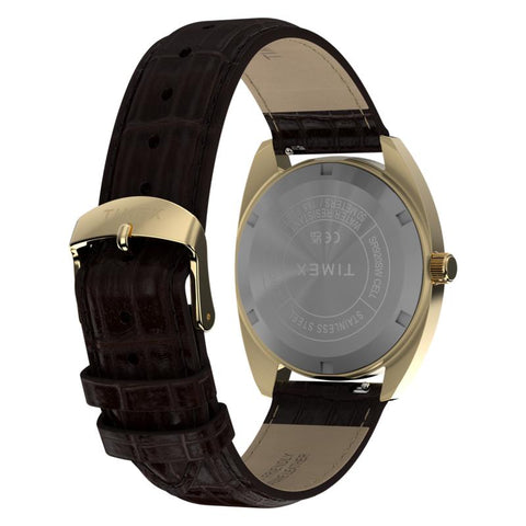The Watch Boutique Timex 1976 Rotary Phone Dial Reissue Leather Strap Watch
