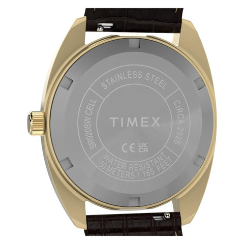 The Watch Boutique Timex 1976 Rotary Phone Dial Reissue Leather Strap Watch