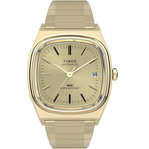 The Watch Boutique Timex Automatic 1983 E Line Reissue Gold-Tone Expansion Band Watch