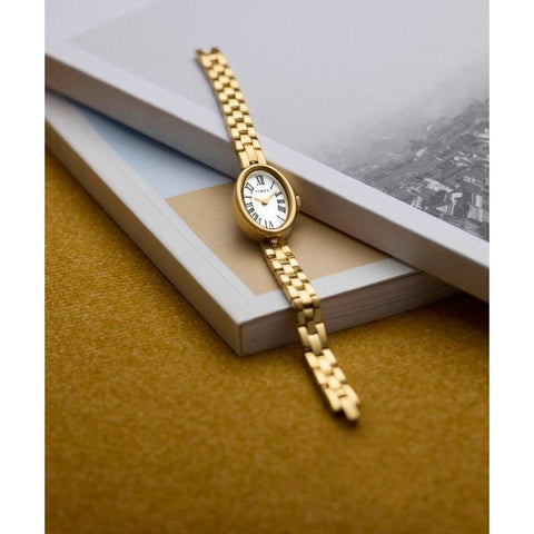 The Watch Boutique Timex Cavatina Stainless Steel Bracelet White Gold-Tone Watch
