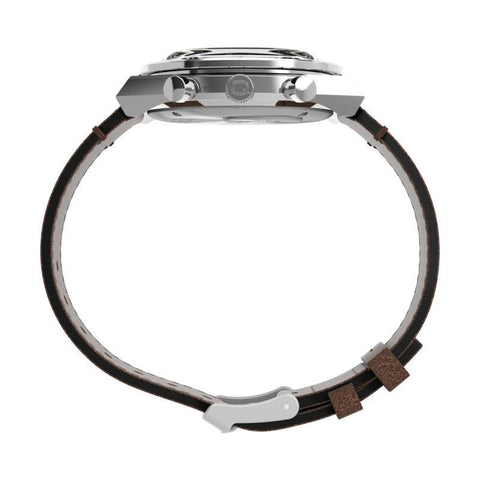 The Watch Boutique Timex Chronograph Leather Strap Watch