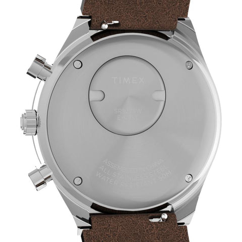 The Watch Boutique Timex Chronograph Leather Strap Watch