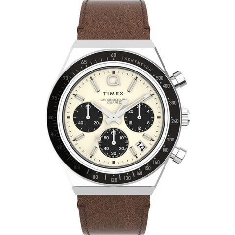 The Watch Boutique Timex Chronograph Leather Strap Watch