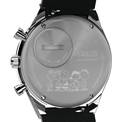 The Watch Boutique Timex Chronograph Peanuts Snoopy Leather Strap Watch