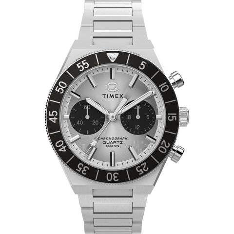 The Watch Boutique Timex Continental Chronograph Stainless Steel Bracelet Watch