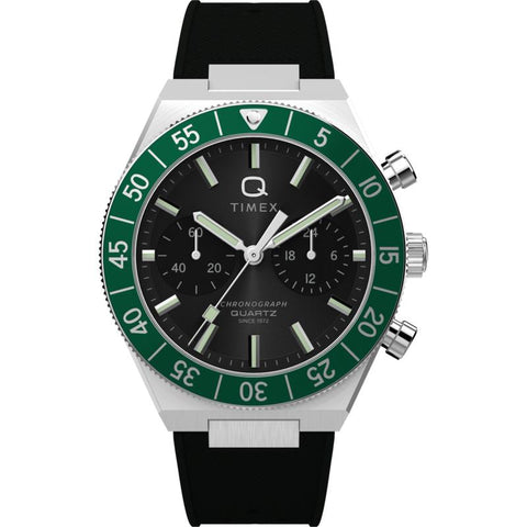 The Watch Boutique Timex Continental Chronograph Synthetic Rubber Strap Watch