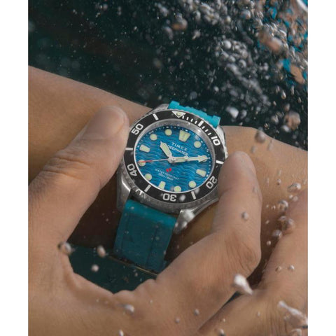 The Watch Boutique Timex Deepwater Meridian 200 HNBR Rubber Strap Watch