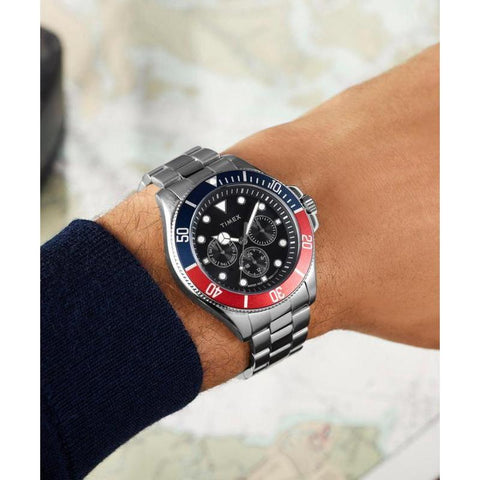 The Watch Boutique Timex Harborside Coast Multifunction Stainless Steel Bracelet Watch