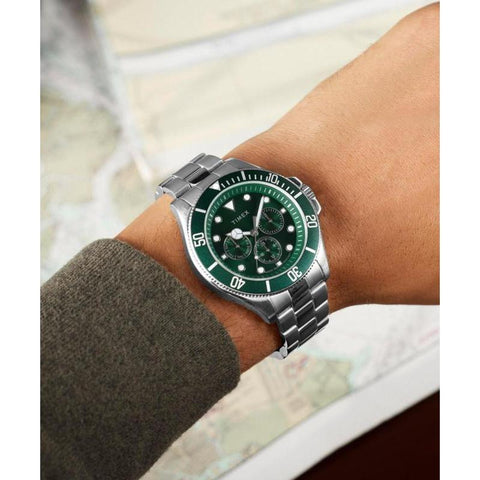 The Watch Boutique Timex Harborside Coast Multifunction Stainless Steel Bracelet Watch