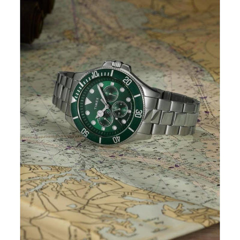 The Watch Boutique Timex Harborside Coast Multifunction Stainless Steel Bracelet Watch