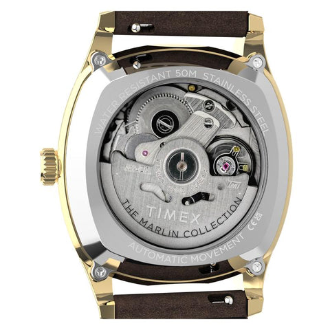 The Watch Boutique Timex Marlin Chatham Automatic Leather Strap Black Dial Watch
