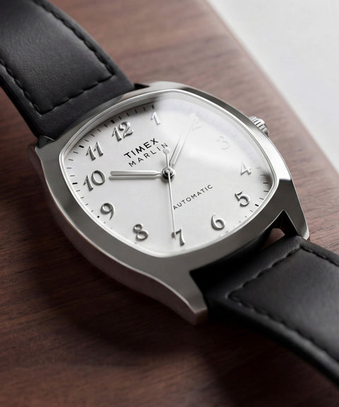 The Watch Boutique Timex Marlin Chatham Automatic Leather Strap White Dial Watch