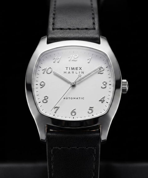 The Watch Boutique Timex Marlin Chatham Automatic Leather Strap White Dial Watch