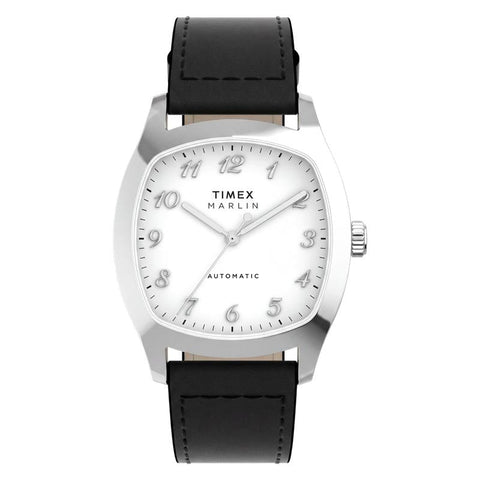 The Watch Boutique Timex Marlin Chatham Automatic Leather Strap White Dial Watch