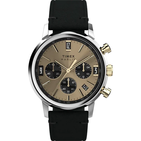 The Watch Boutique Timex Marlin Chronograph Tachymeter 40mm Leather Strap Watch