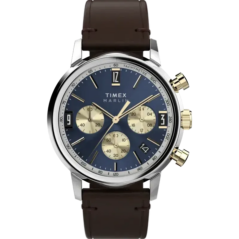The Watch Boutique Timex Marlin® Chronograph Tachymeter 40mm Leather Strap Watch