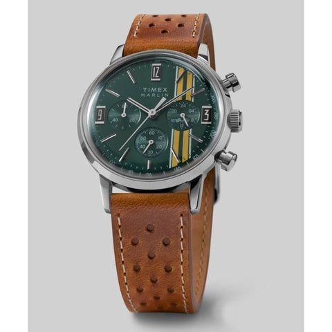 The Watch Boutique Timex Marlin Chronograph Tachymeter Leather Strap Watch