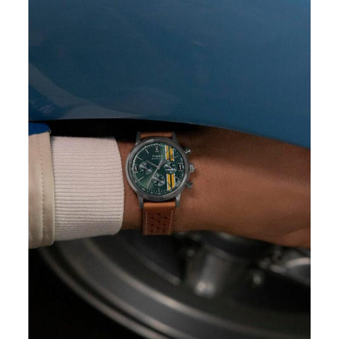 The Watch Boutique Timex Marlin Chronograph Tachymeter Leather Strap Watch