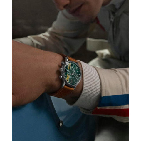 The Watch Boutique Timex Marlin Chronograph Tachymeter Leather Strap Watch