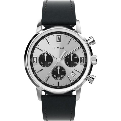 The Watch Boutique Timex Marlin Chronograph Tachymeter Leather Strap Watch