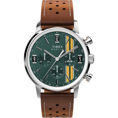 The Watch Boutique Timex Marlin Chronograph Tachymeter Leather Strap Watch