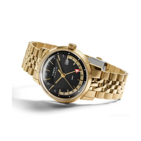 The Watch Boutique Timex Marlin Quartz GMT Stainless Steel Dual-Time Watch