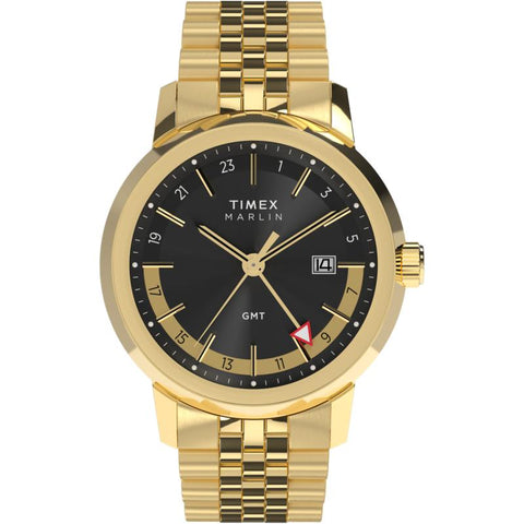 The Watch Boutique Timex Marlin Quartz GMT Stainless Steel Dual-Time Watch