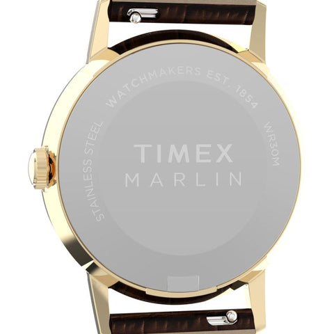The Watch Boutique Timex Marlin Quartz Leather Strap Classic Men's Watch