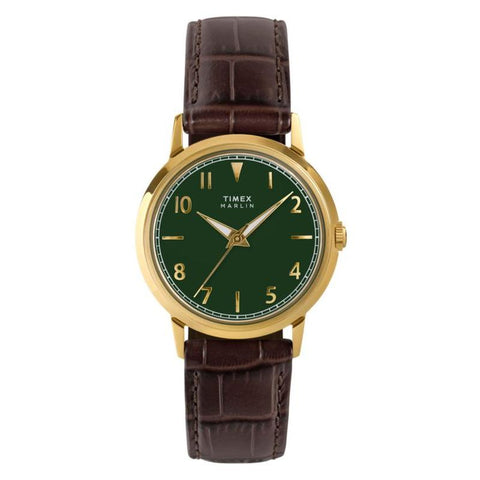 The Watch Boutique Timex Marlin Quartz Leather Strap Classic Men's Watch