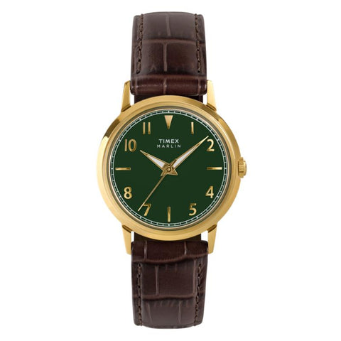 The Watch Boutique Timex Marlin Quartz Leather Strap Classic Men's Watch