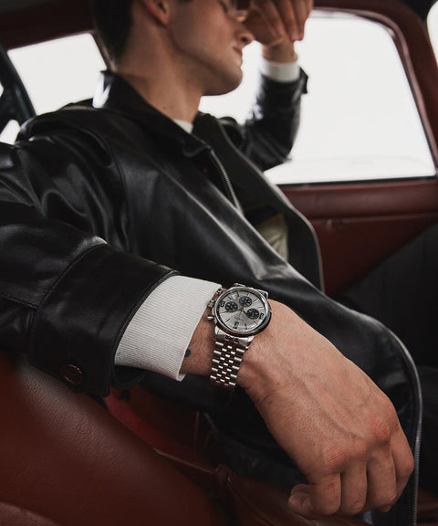 The Watch Boutique Timex Marlin Stainless Steel Chronograph Tachymeter Watch