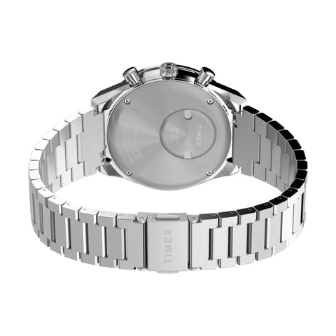 The Watch Boutique Timex Q Chronograph Stainless Steel Bracelet Watch Retro Racing