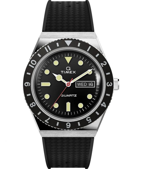 Timex Q Reissue Men's Black Rubber Strap Watch