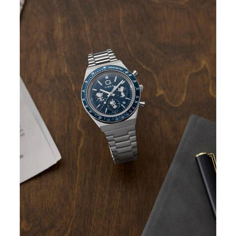The Watch Boutique Timex Q Timex Chronograph Stainless Steel Bracelet Watch