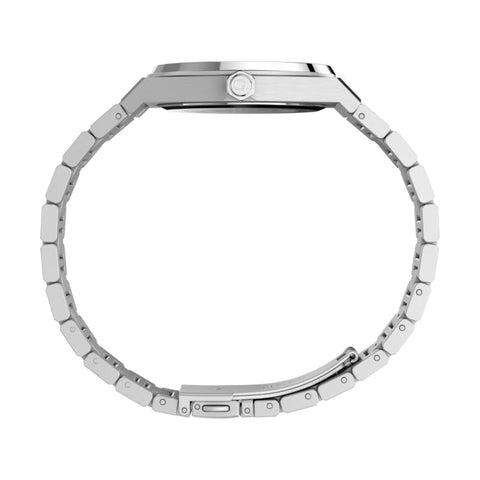 The Watch Boutique Timex Q Timex Marbella Stainless Steel Bracelet Blue Dial Watch