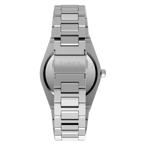 The Watch Boutique Timex Q Timex Marbella Stainless Steel Bracelet Blue Dial Watch