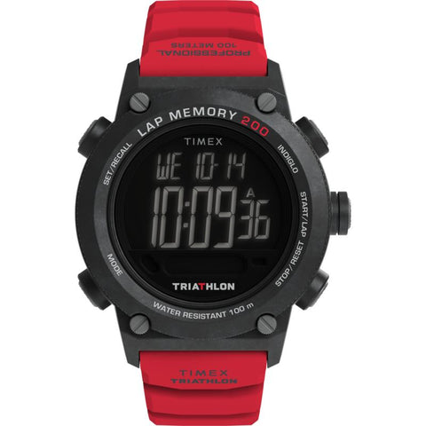 The Watch Boutique Timex TimTriathlon 200 Lap Silicone Strap Watch