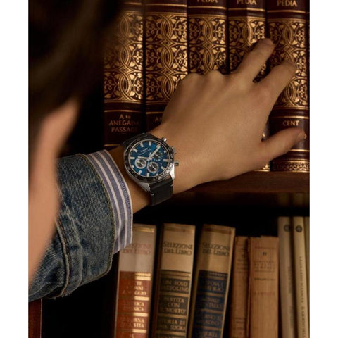 The Watch Boutique Timex Waterbury Traditional Chronograph Leather Strap Watch