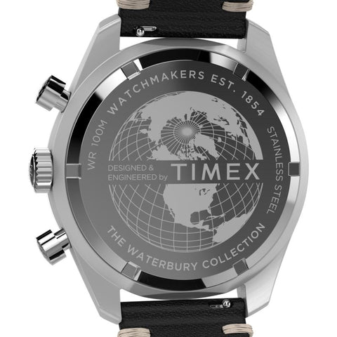 The Watch Boutique Timex Waterbury Traditional Chronograph Leather Strap Watch